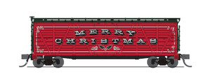 Broadway Limited ~ N Scale ~ 40' Wood Stock Car ~ Merry Christmas ~ Holiday Sounds ~ 10477