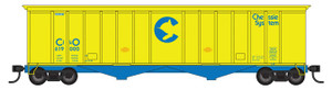 Walthers Mainline ~ 50' 2-Bay Airslide Covered Hopper ~ Chessie System C&O #619000 ~ 910-7225