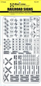 Blair Line ~ O Scale ~ RR Right of Way Signs ~ 201
