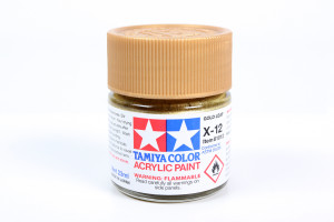 Tamiya Paints ~ Acrylic X-12 Gold Leaf ~ 3/4oz 23mL Bottle ~ 81012
