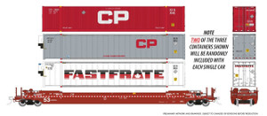 Rapido ~ HO Scale ~ 53' Husky-Stack Well Car with Containers ~ Canadian Pacific #527128 ~ 1132004A