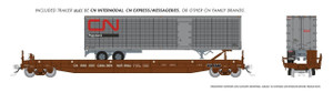 Rapido ~ HO Scale ~ Vancouver Iron Works Piggyback Flatcar with 45' Trailer ~ Canadian National #688188 ~ 1130501A