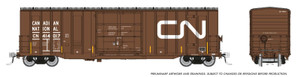 Rapido ~ HO Scale ~ Trenton Works 5277 Boxcar ~ Faded with Conspicuity Stripes ~ Canadian National #414017 ~ 1131004A