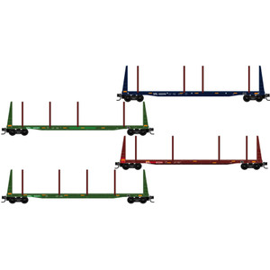 Micro Trains ~ N Scale ~ 61' Bulkhead Flatcar ~ 4-Pack ~ Montana Rail Link "Easter Egg" ~ 983102298