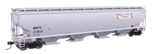 WalthersProto ~ HO Scale ~ 67' Trinity 6351 4-Bay Covered Hopper ~ Midwest DDG Transport MWTX #212625 ~ 920-110321
