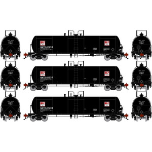 Athearn Genesis ~ HO Scale ~ GATC 20,000 Gallon Tank Car ~ 3-Pack ~ GATX (Quality Liquid Feed) ~ 3342