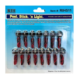 Rock Island Hobbies ~ Peel Stick 'n Lights ~ 15 Pack ~ Bulbs ~ 511