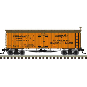 Atlas ~ HO Scale ~ 36' Wood Reefer ~ Indianapolis Abattoir Corporation IAX #801 (Sally Lee) ~ 20008486