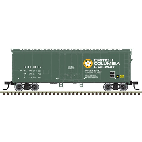 Atlas ~ HO Scale ~ Trainman ~ 40' Plug Door Box Car ~ British Columbia Railway #8007 ~ 20008352