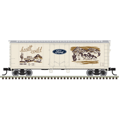 Atlas ~ HO Scale ~ Trainman ~ 40' Plug Door Box Car ~ Ford Western #1966 (Built Wild) ~ 20008366