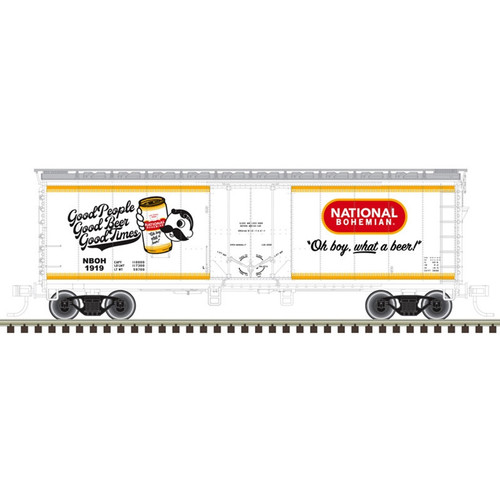 Atlas ~ HO Scale ~ Trainman ~ 40' Plug Door Box Car ~ National Bohemian #1933 ~ 20008369