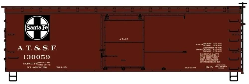 Accurail ~ HO Scale ~ 36' Wood Boxcar Kit ~ Santa Fe #130365 ~ 81981