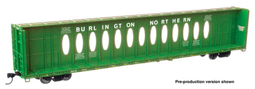 WalthersMainline ~ HO Scale ~ 72' Centerbeam Flatcar with Opera Windows ~ Burlington Northern #624414 ~ 910-50732