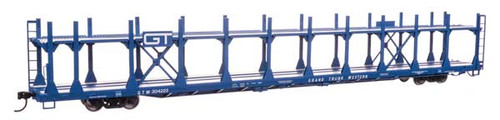 Walthers Mainline ~ HO Scale ~ 89' Flatcar with Bi-Level Open Auto Rack ~ Grand Trunk Western #304223 ~ 910-8033
