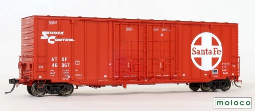 Moloco ~ HO Scale ~ ACF 50' Hi-cube non-Waffle Boxcar ~ Santa Fe #46067 ~ 60011-03
