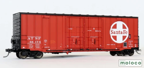 Moloco ~ HO Scale ~ ACF 50' Hi-cube non-Waffle Boxcar ~ Santa Fe #46189 ~ 60002