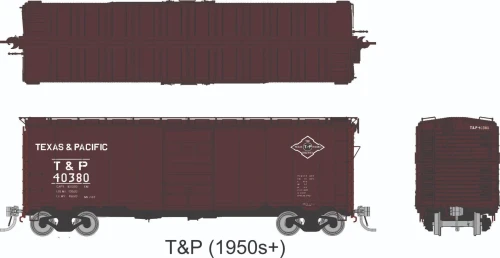 Rapido ~ HO Scale ~ AAR 40' Boxcar ~ 6-Pack ~ Texas & Pacific ~ 1011003
