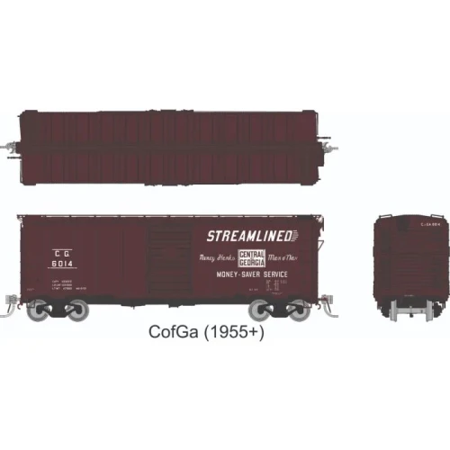 Rapido ~ HO Scale ~ AAR 40' Boxcar ~ 6-Pack ~ Central of Georgia ~ 1011008