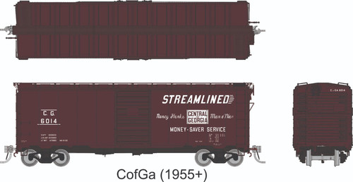 Rapido ~ HO Scale ~ AAR 40' Boxcar ~ Central of Georgia #6014 ~ 1011008A