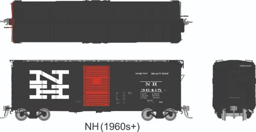 Rapido ~ HO Scale ~ AAR 40' Boxcar ~ 6-Pack ~ New Haven ~ 1011013