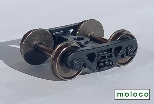 Moloco ~ HO Scale ~ 100 Ton Scullin RB Trucks with 36" Wheelsets ~ Standard Tread ~ 1 Pair ~ TR-100110