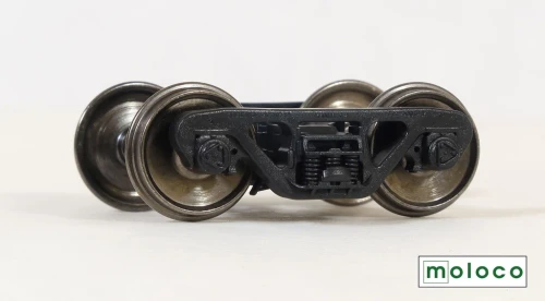 Moloco ~ HO Scale ~ 100 Ton Barber S-2-C Hydrashox Snubber RB Trucks with Wheelsets ~ Semi-Scale Tread ~ 1 Pair ~ TR-103088