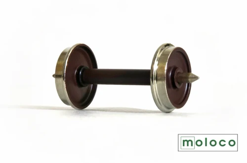 Moloco ~ HO Scale ~ 33-inch Insulated Wheelsets ~ Nickel-plated, Painted ~ 12 Sets ~ WH-2088NI