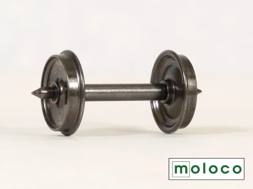 Moloco ~ HO Scale ~ 36-inch Insulated Wheelsets ~ Semi Scale ~ Blackened ~ 12 Sets ~ WH-222088