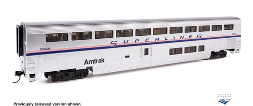 WalthersProto ~ HO Scale ~ Lighted ~ 85' Bombardier Superliner II Coach ~ Amtrak #34102 ~ Phase IV ~ 920-12062
