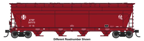 Walthers Mainline ~ HO Scale ~ ACF 5250 4-Bay Centerflow Covered Hopper ~ Santa Fe #307177 ~ 910-49224