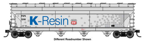 Walthers Mainline ~ HO Scale ~ ACF 5250 4-Bay Centerflow Covered Hopper ~ Phillips 66 #5252 ~ 910-49240