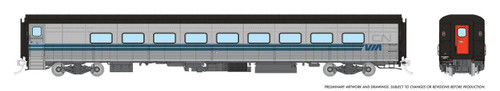 Rapido ~ HO Scale ~ Lighted ~ Hawker Siddeley Tempo Coach ~ VIA Rail #375 ~ 1062007