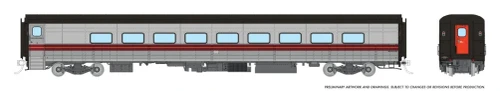 Rapido ~ HO Scale ~ Lighted ~ Hawker Siddeley Tempo Coach ~ Quebec Iron Titanium ~ 1062024