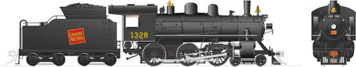 Rapido ~ HO Scale ~ H-6-d Steam Locomotive ~ Canadian National #1328 ~ DC Silent ~ 603001