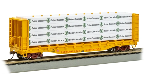 Bachmann ~ HO Scale ~ 52' Open Centerbeam Flatcar with Lumber Load ~ Union Pacific #15082 ~ 12928