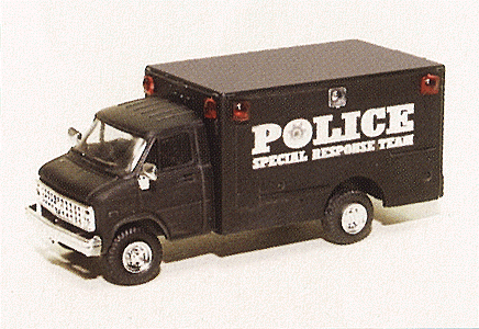 Trident Miniatures ~ HO Scale ~ Chevrolet Box Van ~ Police Special Response Team ~ 90300
