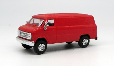 Trident Miniatures ~ HO Scale ~ Chevrolet Cargo Van ~ Red ~ 90046R