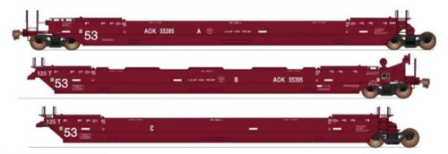 Intermountain ~ HO Scale Maxi IV Intermodal Well Car 3-Unit Set ~ Arkansas-Oklahoma #55528 ~ 47368 ~ OPEN BOX
