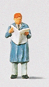 Preiser Kg ~ HO Scale ~ Individual Figure ~ Man Reading Newspaper ~ 28016