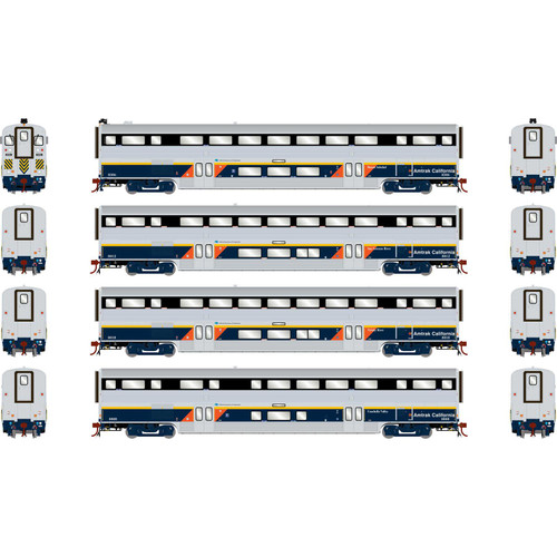 Athearn Genesis ~ HO Scale ~ M-K California Cars with Lights ~ 4-Pack ~ CDTX ~ 24418