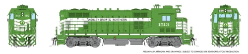 Rapido ~ HO Scale ~ CF7 with Square Cab ~ Ashley, Drew & Northern #1514 ~ DC ~ 1017004