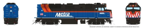 Rapido ~ HO Scale ~ F40PH-3 ~ Metra #101 ~ DC ~ 1043025