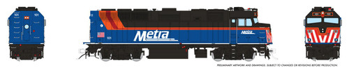 Rapido ~ HO Scale ~ F40PH-3 ~ Metra #101 ~ DCC Sound ~ 1043525