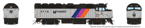 Rapido ~ HO Scale ~ F40PH-2CAT ~ NJ Transit #4124 ~ DCC Sound ~ 1043559