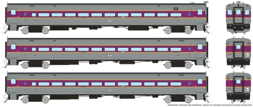 Rapido ~ HO Scale ~ Comet II Commuter Cars ~ MBTA Set #3 ~ 1084015