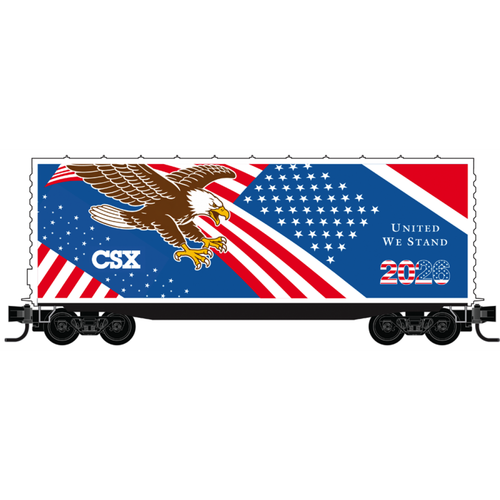 Micro Trains ~ N Scale ~ 40’ Smooth Side Hy-Cube Box Car ~ CSX (United We Stand 2026) ~ 101100827