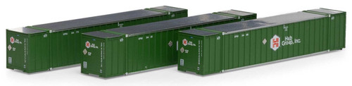 Athearn ~ N Scale ~ 53' Stoughton Containers ~ 3-Pack ~ Hub Group ~ Set 2 ~ 17309