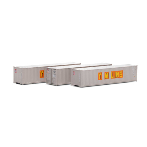 Athearn ~ N Scale ~ 40' Corrugated Low-Cube Container ~ 3-Pack ~  YM Line ~ Set 1 ~ 17391