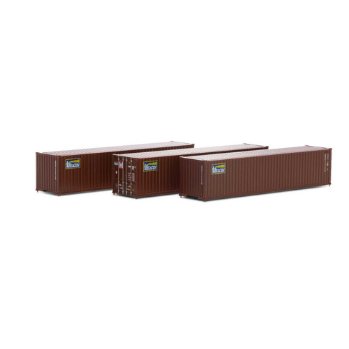 Athearn ~ N Scale ~ 40' Corrugated Low-Cube Container ~ 3-Pack ~  Beacon ~ Set 2 ~ 17399
