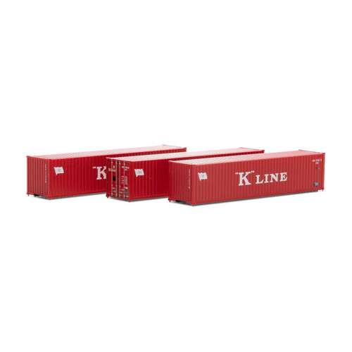 Athearn ~ N Scale ~ 40' Corrugated Low-Cube Container ~ 3-Pack ~  K Line ~ Set 2 ~ 17393